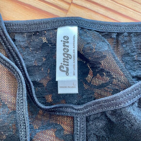 NWT Los Angeles Apparel Floral Lace Bra Bodysuit Size Large - Picture 5 of 7